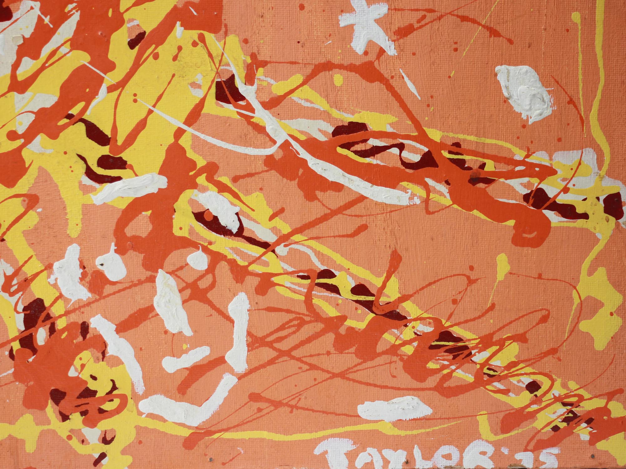 MODERN ABSTRACT OIL PAINTING SIGNED BY TAYLOR PIC-6